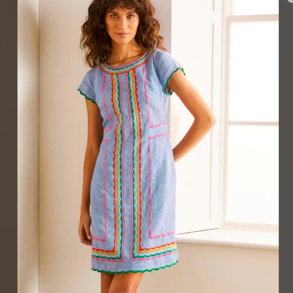 Boden Like New Laura Linen Dress 8 🌈